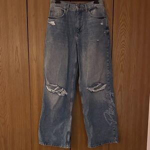 Playboy baggy distressed rhinestone jeans